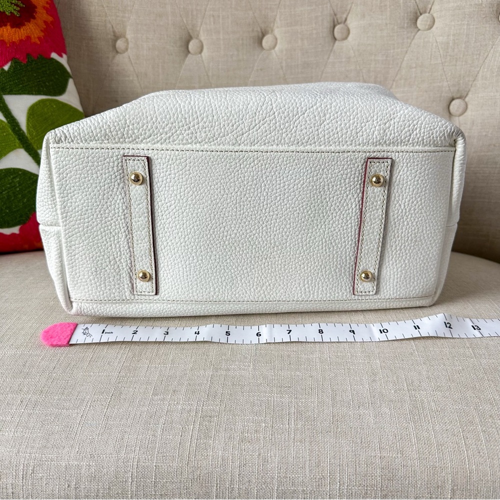 Dooney & Bourke White Lucca Leather Logo Lock Pebbled Leather Shoulder Bag Set - Picture 10 of 16